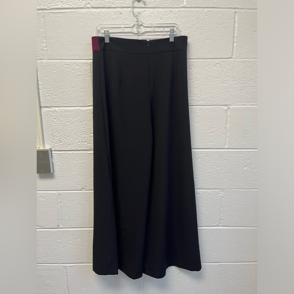 Vintage Maroon/ Black Color Block High Waisted Wide Leg Dress Pants Sz. L - Picture 5 of 9